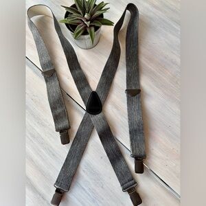 Men's Gray and Black Dakota Suspenders. One Size.